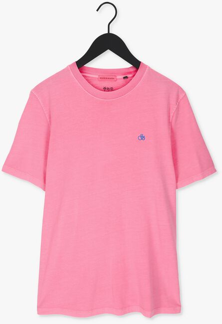Roze SCOTCH & SODA T-shirt GARMENT-DYED CREWNECK TEE WITH EMBROIDERY LOGO - large