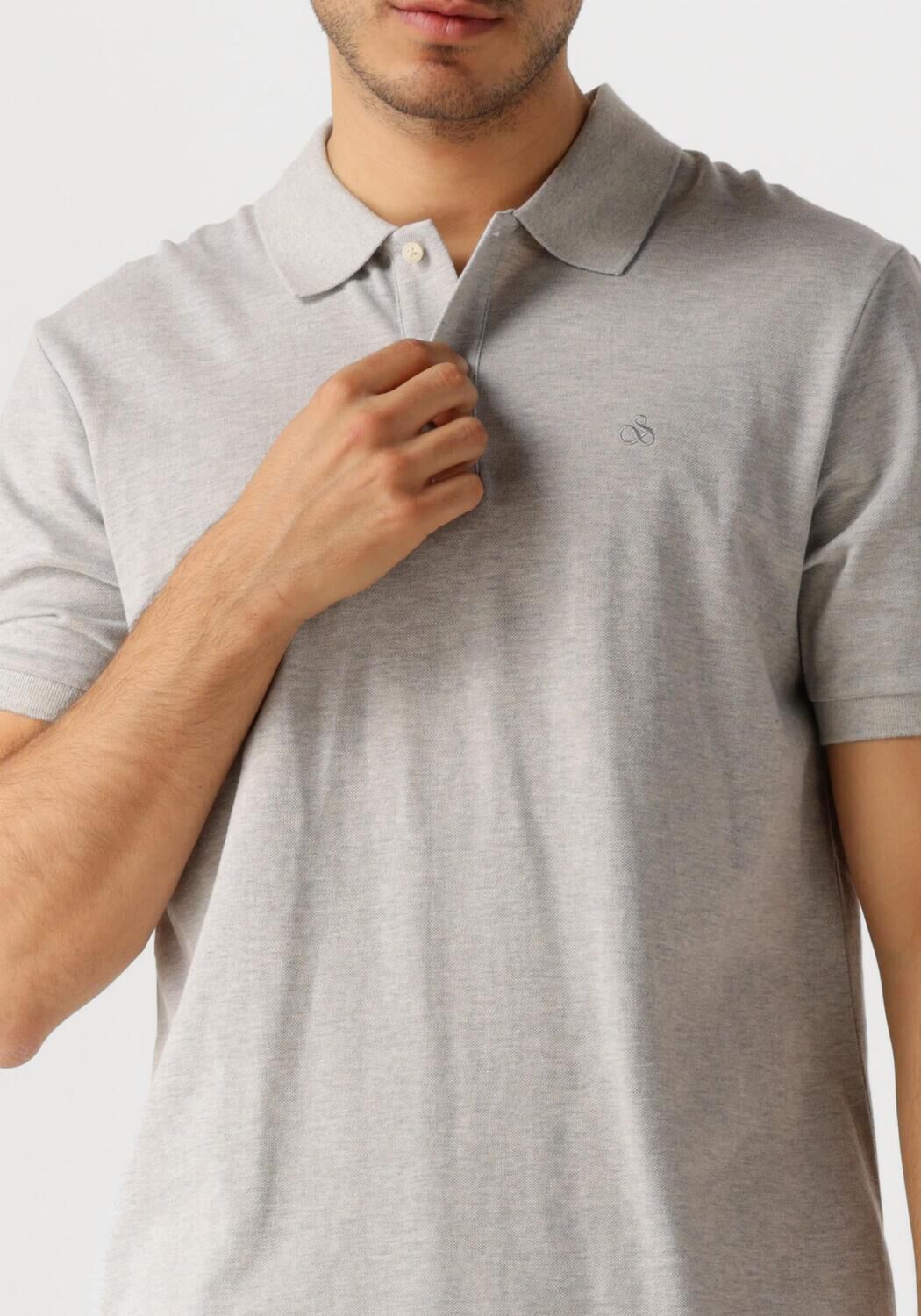 SCOTCH & SODA Heren Polo's & T-shirts Logo Pique Polo Grijs