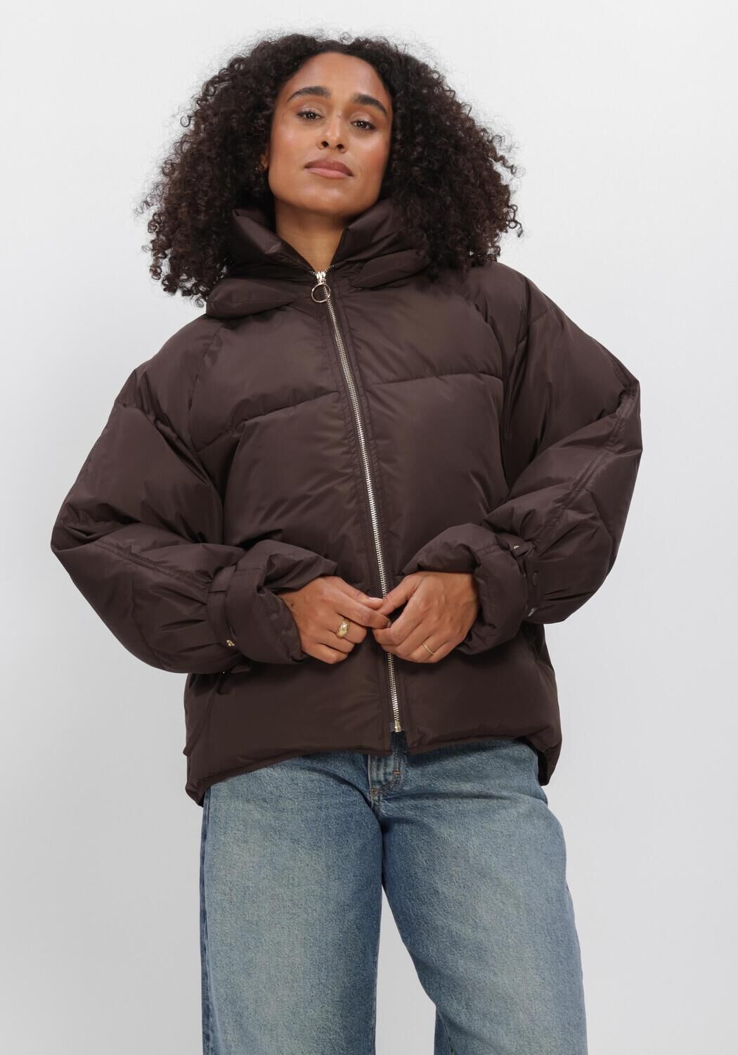 Bruine WITHBLACK Gewatteerde jas WBLKYLIE REAL DOWN JACKET - large