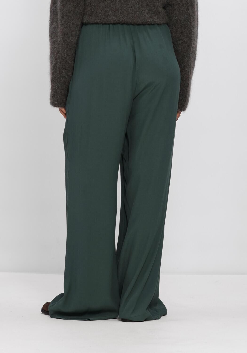 Donkergroene BY-BAR Wijde broek BENJI VISCOSE PANTS - large