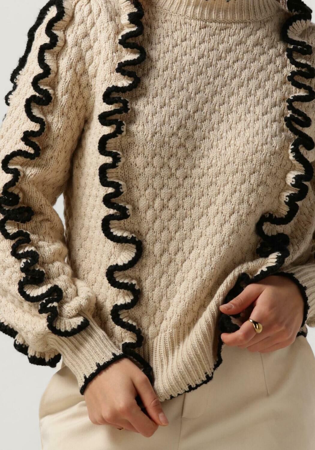 OBJECT Dames Truien & Vesten Objyaa L s Knit Pullover 131 Beige