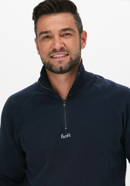 Donkerblauwe FORÉT Sweater CREEK HALF ZIP - large