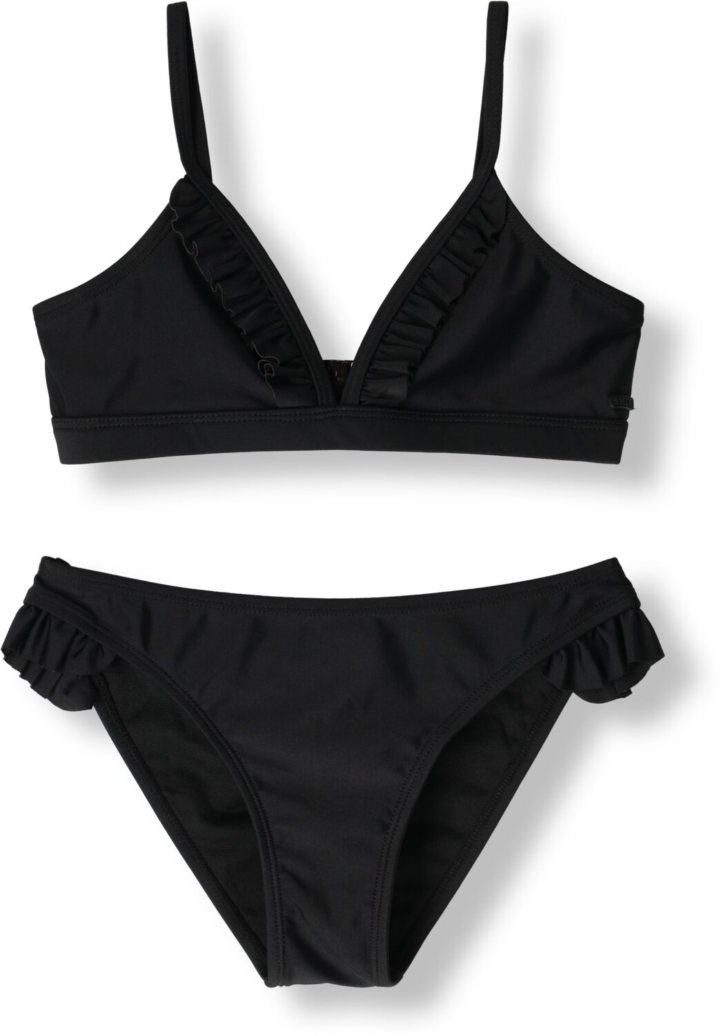 Shiwi triangel bikini Blake met ruches zwart Meisjes Polyester Effen 170 176