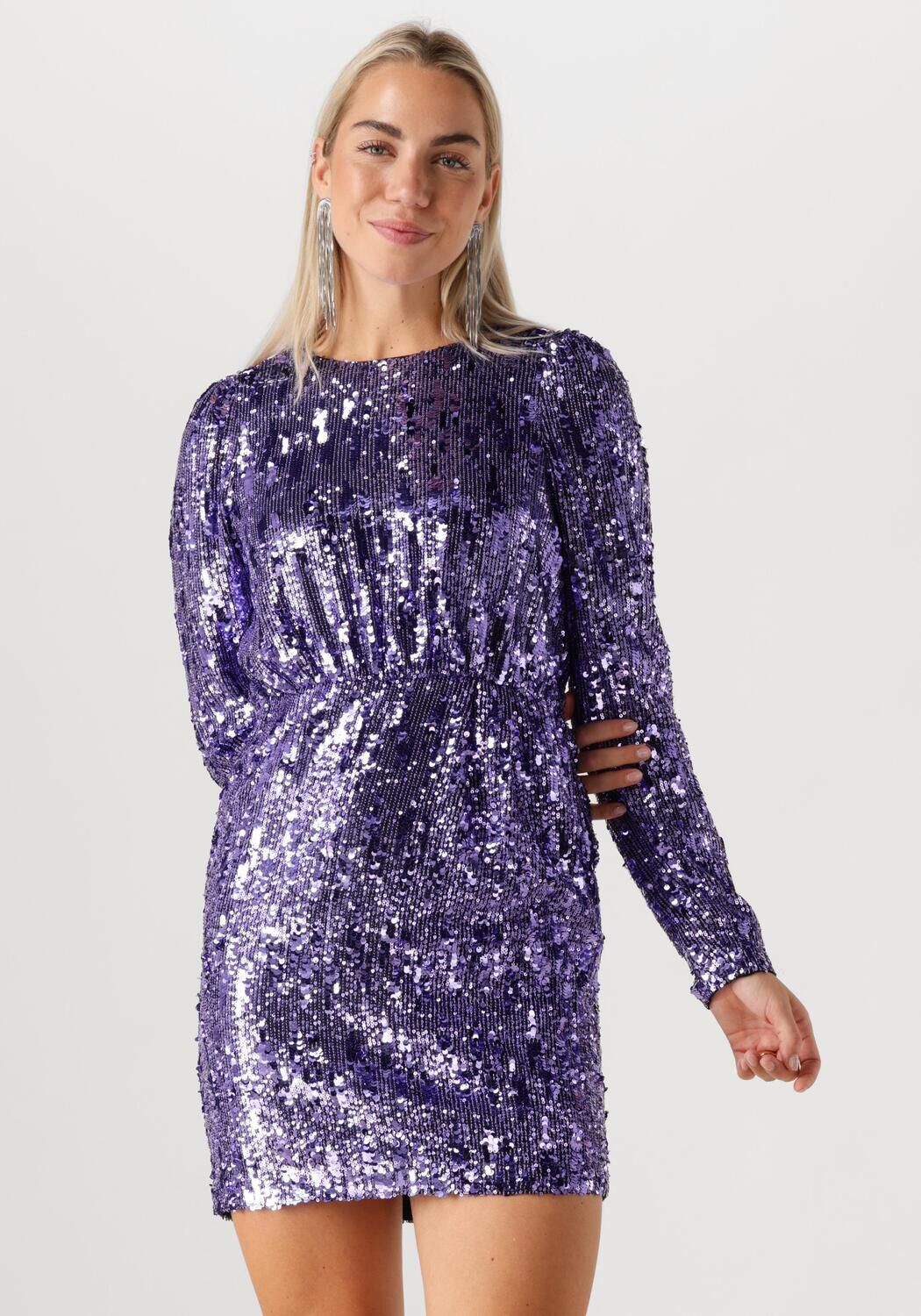 SELECTED FEMME Dames Jurken Slfari-colyn Ls Short Sequins Paars