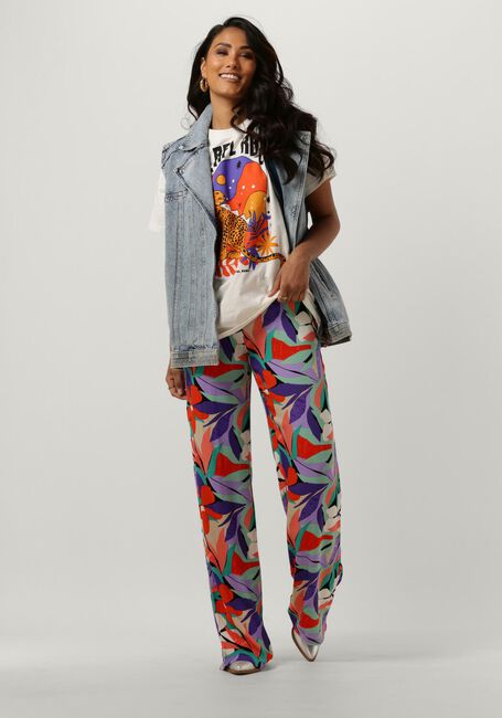 Multi COLOURFUL REBEL Wijde broek MELODY BIG FLOWER STRAIGHT PANTS - large