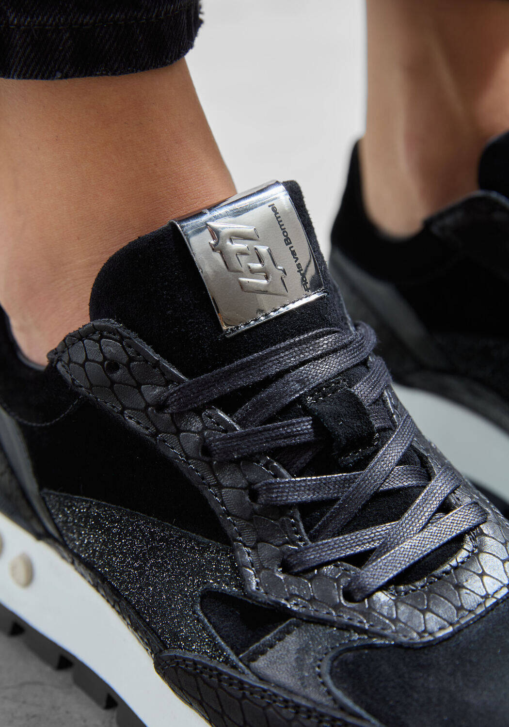 zwarte floris van bommel lage sneakers blokki 04.03