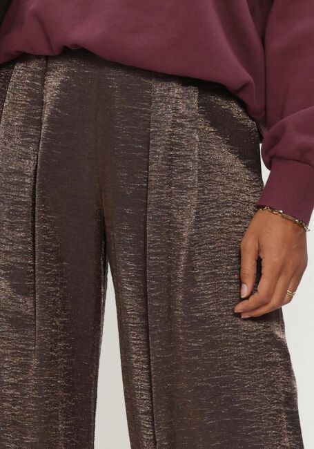 Bruine BY-BAR Wijde broek LODI METALLIC PANTS - large