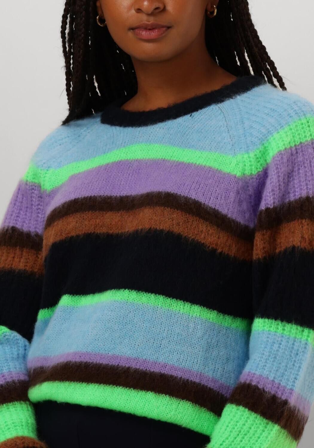 POM AMSTERDAM Dames Truien & Vesten Pullover Brushed Stripes Multi