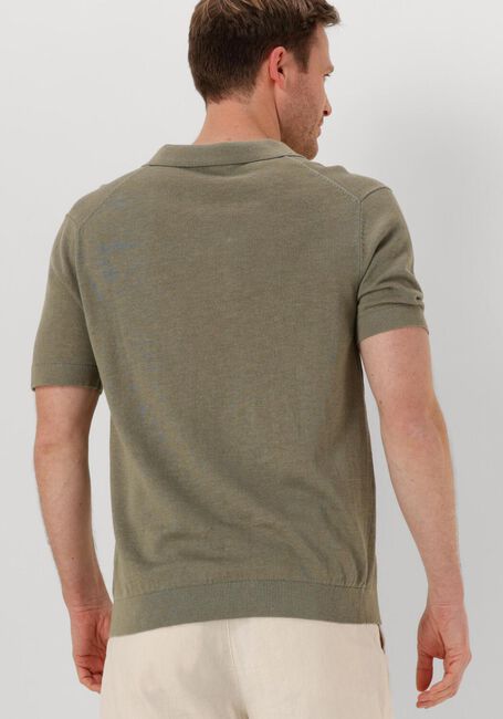 Olijf SELECTED HOMME Polo SLHMATTIS SS KNIT SUN OPEN POLO NOOS - large