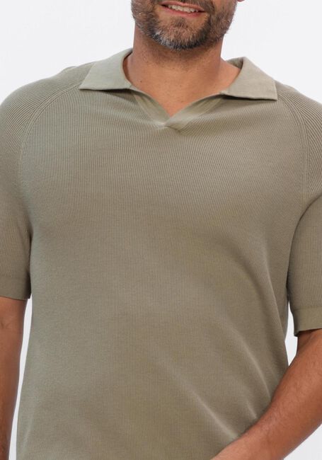 Groene PROFUOMO Polo POLO OPEN COLLAR RIB - large