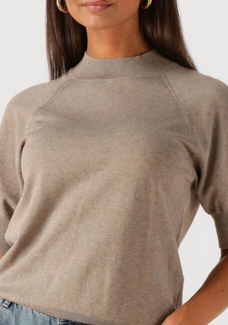 Beige SUMMUM Trui SHORT SLEEVE SWEATER SOFT VISCOSE POLYAMIDE KNIT - large