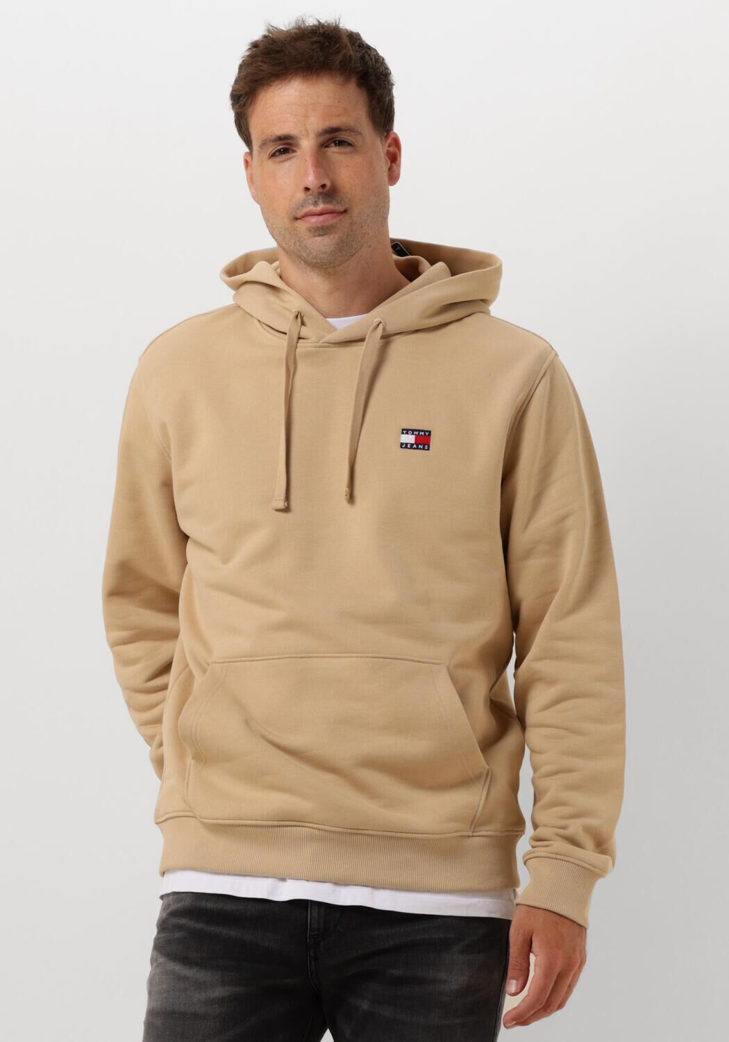 TOMMY JEANS Heren Truien & Vesten Tjm Reg Badge Hoodie Beige