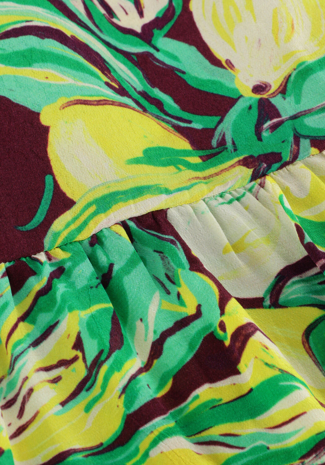 Gele POM AMSTERDAM Maxi jurk STRAP LEMON TREE DRESS - large