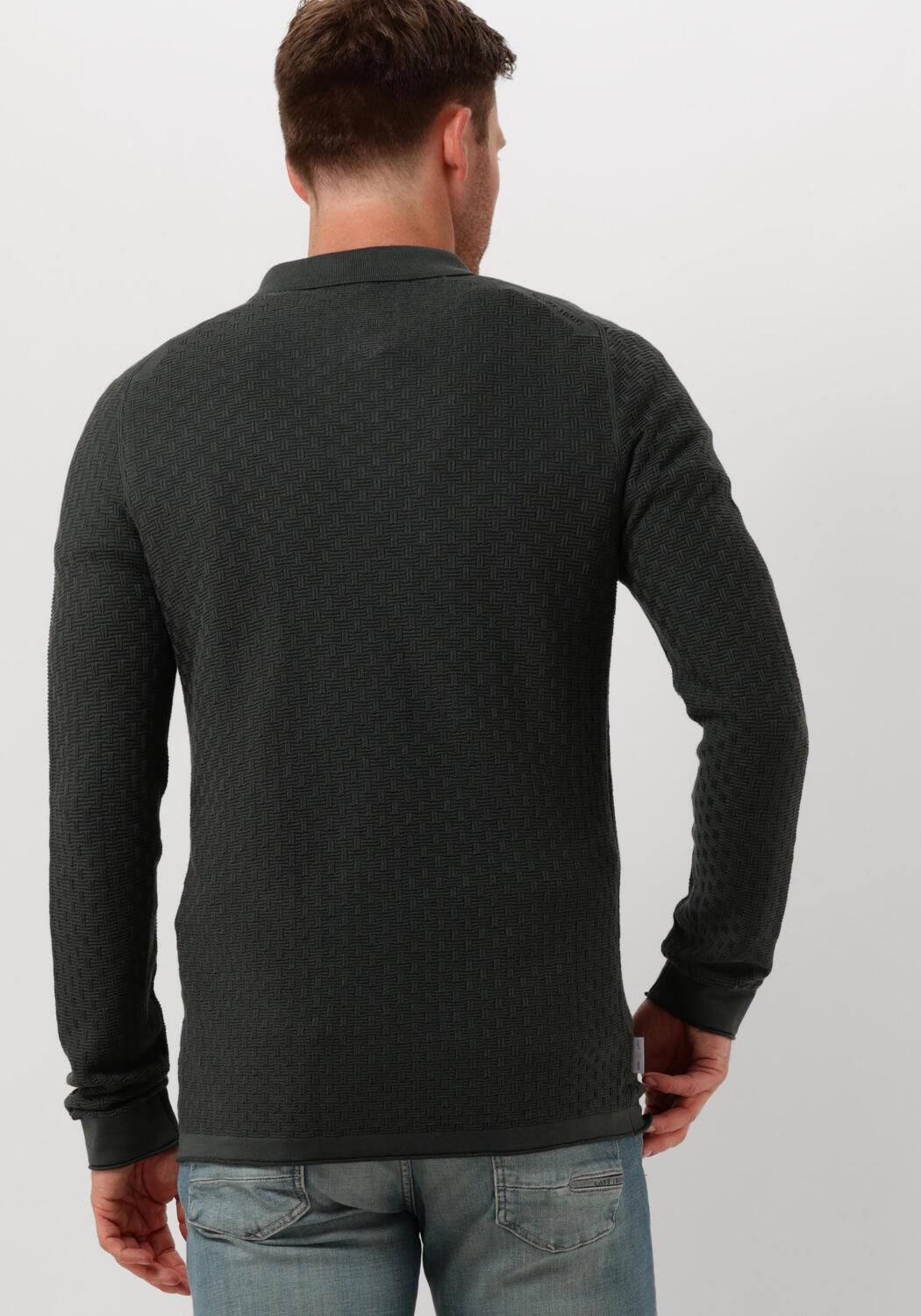 CAST IRON Heren Polo's & T-shirts Long Sleeve Polo Cotton Modal Groen