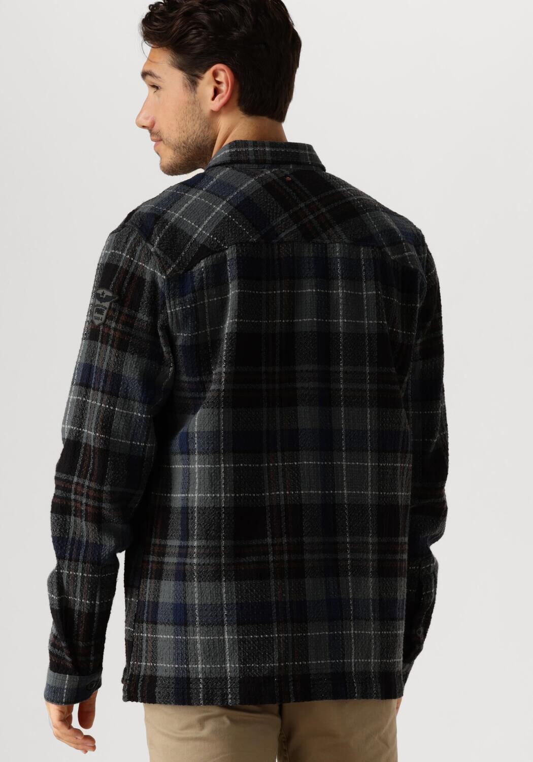 PME LEGEND Heren Overhemden Long Sleeve Shirt Dobby Mattweave Grijs