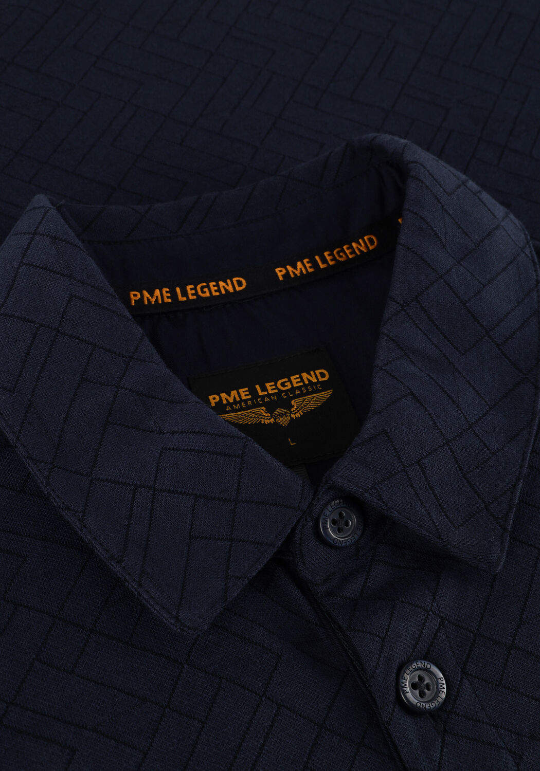 Blauwe PME LEGEND Polo SHORT SLEEVE POLO JACQUARD JERSEY - large