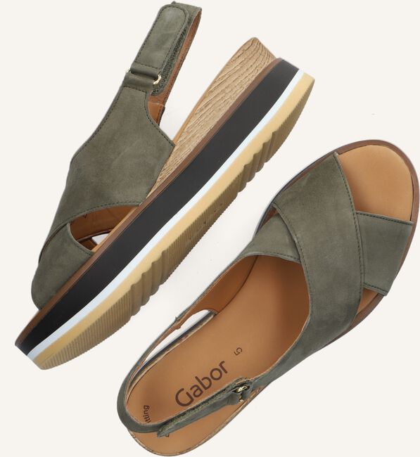 Groene GABOR Platte sandalen 683 Groene GABOR Platte sandalen 683 - large