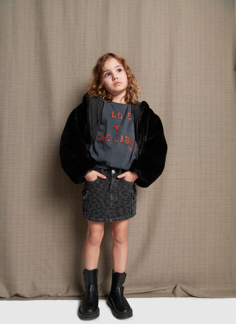 Grijze ALIX MINI Minirok ANIMAL DENIM SKIRT - large