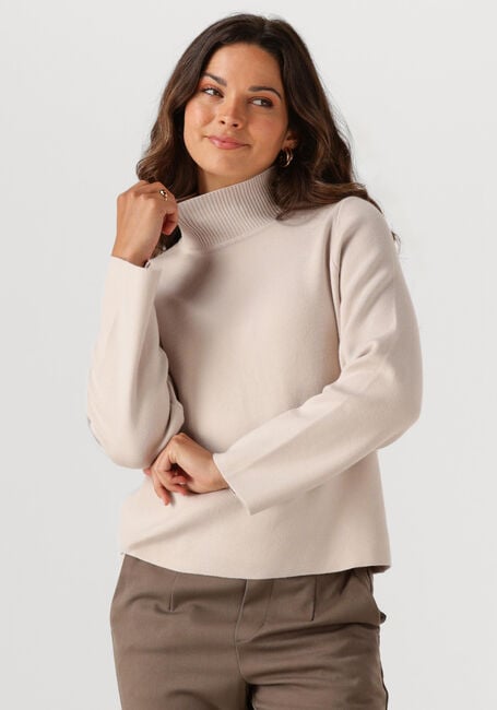 Beige OBJECT Trui OBJREYNARD HIGH NECK PULLOVER - large
