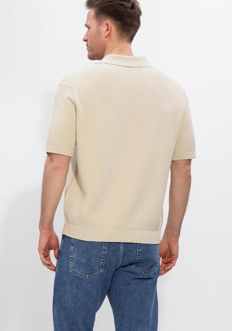 Creme SELECTED MEN Polo SLHDANE SS KNIT RELAXED POLO NOOS - large