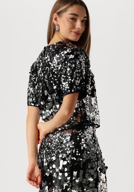 Zilveren SELECTED FEMME Top SLFTANA 3/4 SEQUINS TOP - large