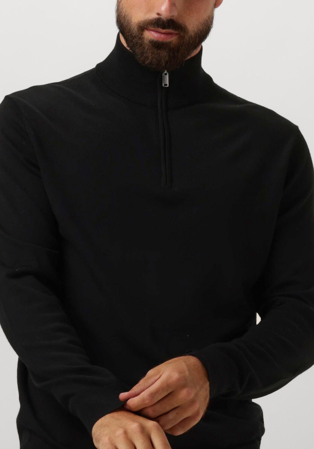 PROFUOMO Heren Truien & Vesten Pullover Half Zip Zwart