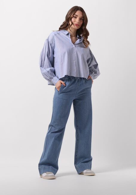 Lichtblauwe BY-BAR Blouses SARAH SHORT PIN STRIPE BLOUSE - large