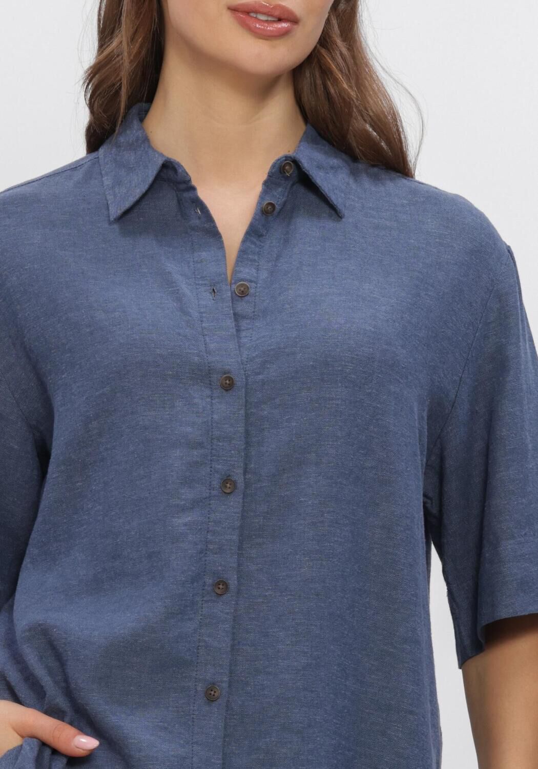 Blauwe MSCH COPENHAGEN Blouses MSCHVIANA GINIA 3/4 SHIRT - large