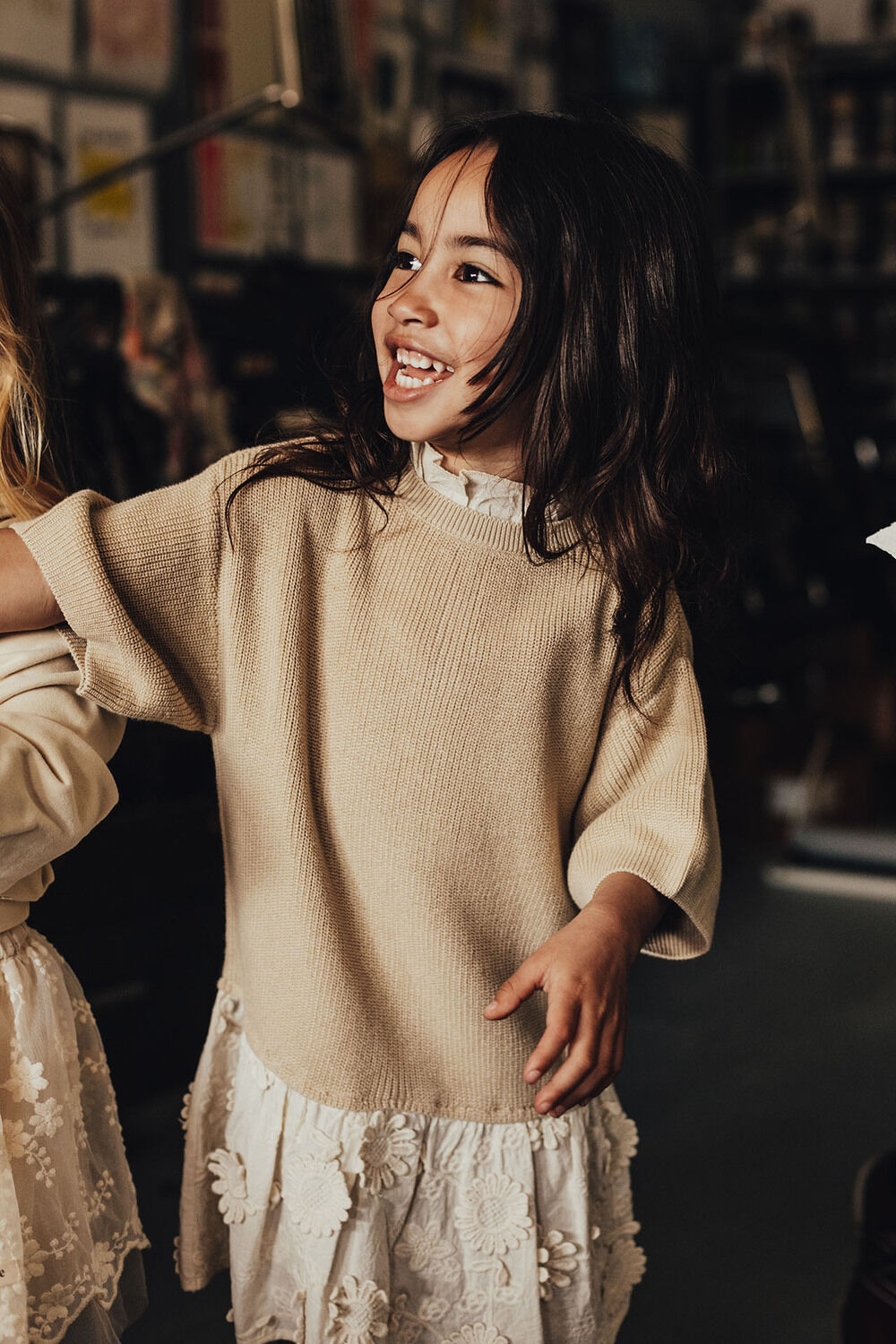 Zand BAJE STUDIO Midi jurk MESI - large