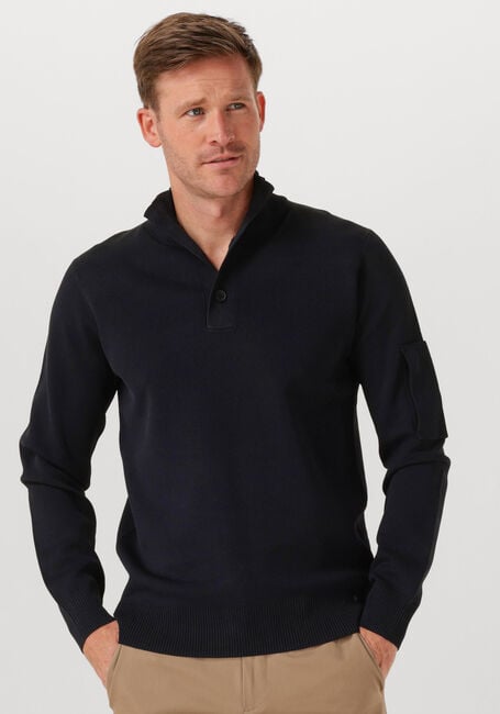 Zwarte GENTI Trui TURTLE 3 BUTTON LS - large