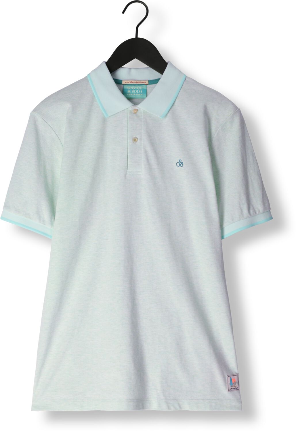 SCOTCH & SODA Heren Polo's & T-shirts Melange Polo Mint