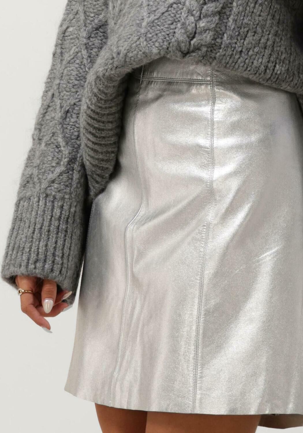 SELECTED FEMME Dames Rokken Slfnew Ibi Skirt Metallic Zilver