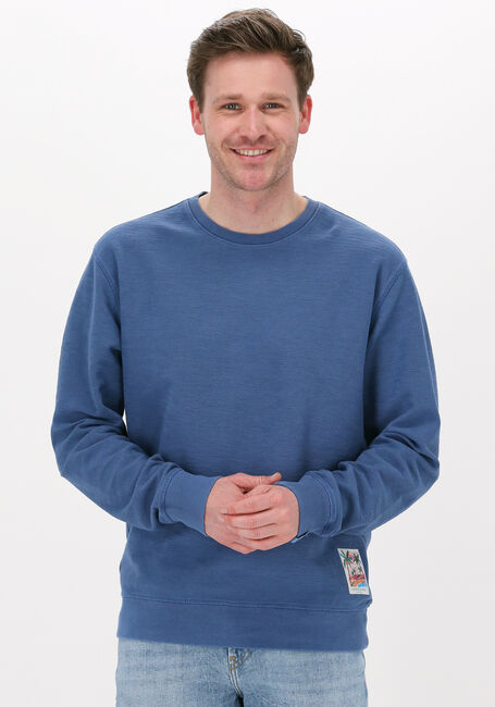 Blauwe SCOTCH & SODA Sweater GARMENT-DYED INTERLOCK FELPA SWEATSHIRT - large
