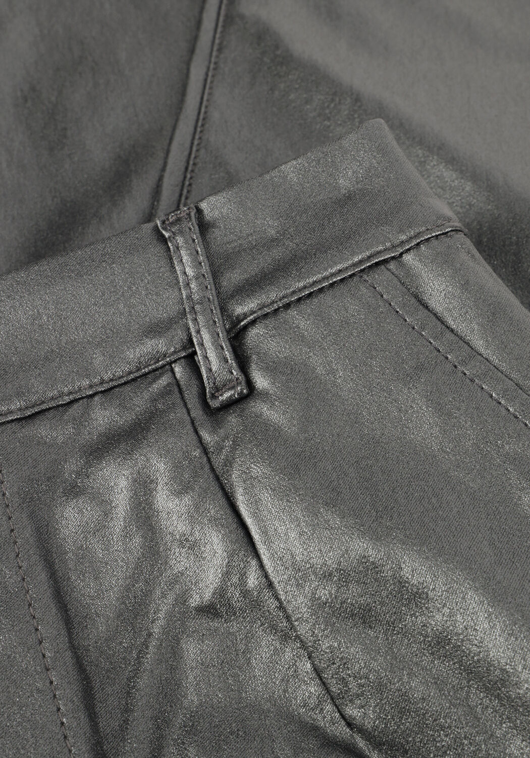 Grijze OBJECT Pantalon OBJBELLE LISA COATED PANT - large