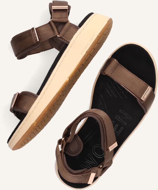 Bruine WODEN Platte sandalen LINE Bruine WODEN Platte sandalen LINE - large