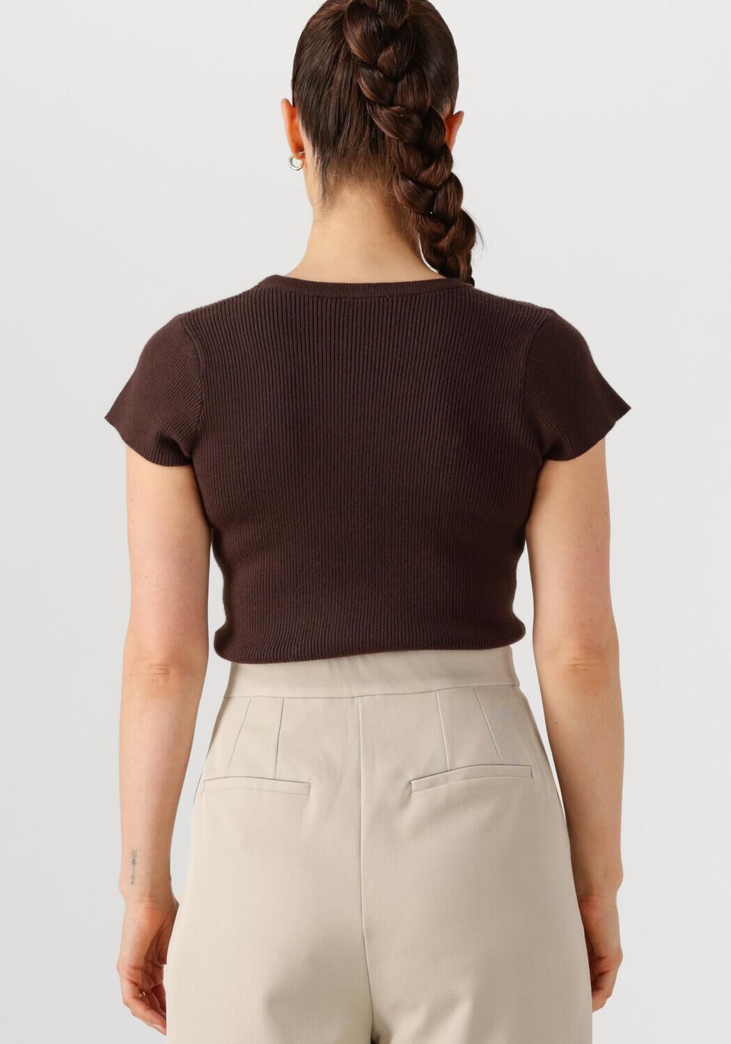 NEO NOIR Dames Tops & T-shirts Tirra Knit Tee Bruin