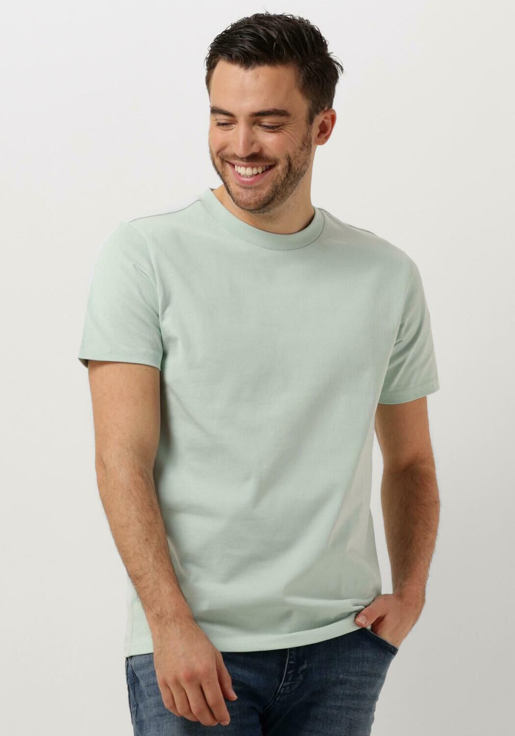 PURE PATH Heren Polo's & T-shirts Tshirt With Front Print Mint