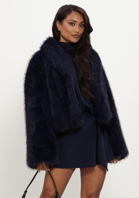 Donkerblauwe STUDIO AMAYA Faux fur jas ZURI JACKET - BLUE - large