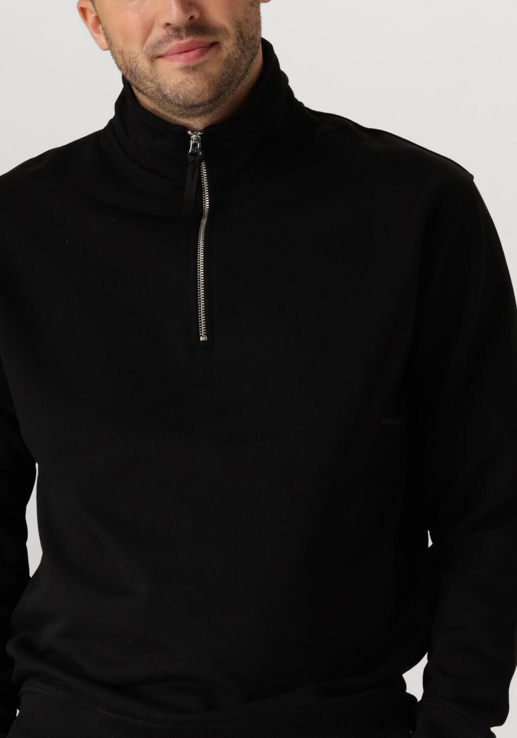 PURE PATH Heren Truien & Vesten Loose Fit Sweaters Halfzip319 Zwart