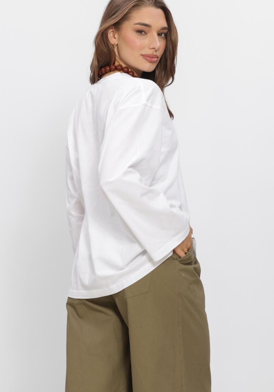 Witte BOII STUDIOS Top ALBERTO O-NECK BOXY - large
