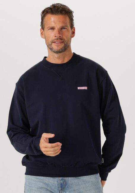 Donkerblauwe WOODBIRD Trui WBCAIN COI CREW - large