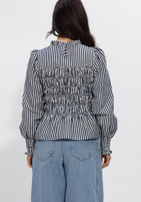 Donkerblauwe NEO NOIR Blouses POSSA BIG STRIPE BLOUSE - large