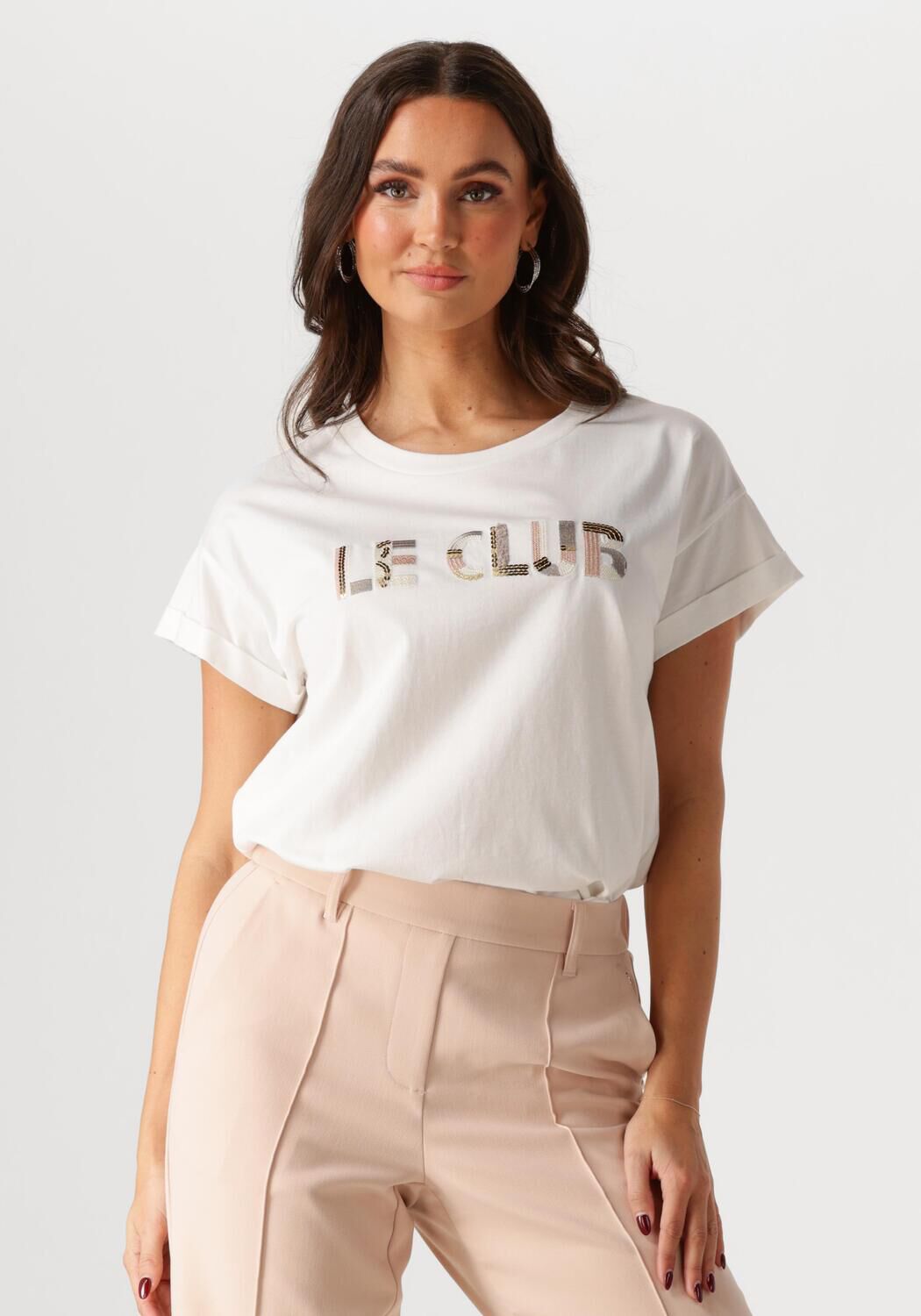 NUKUS Dames Tops & T-shirts Femke Shirt Le Club Gebroken Wit