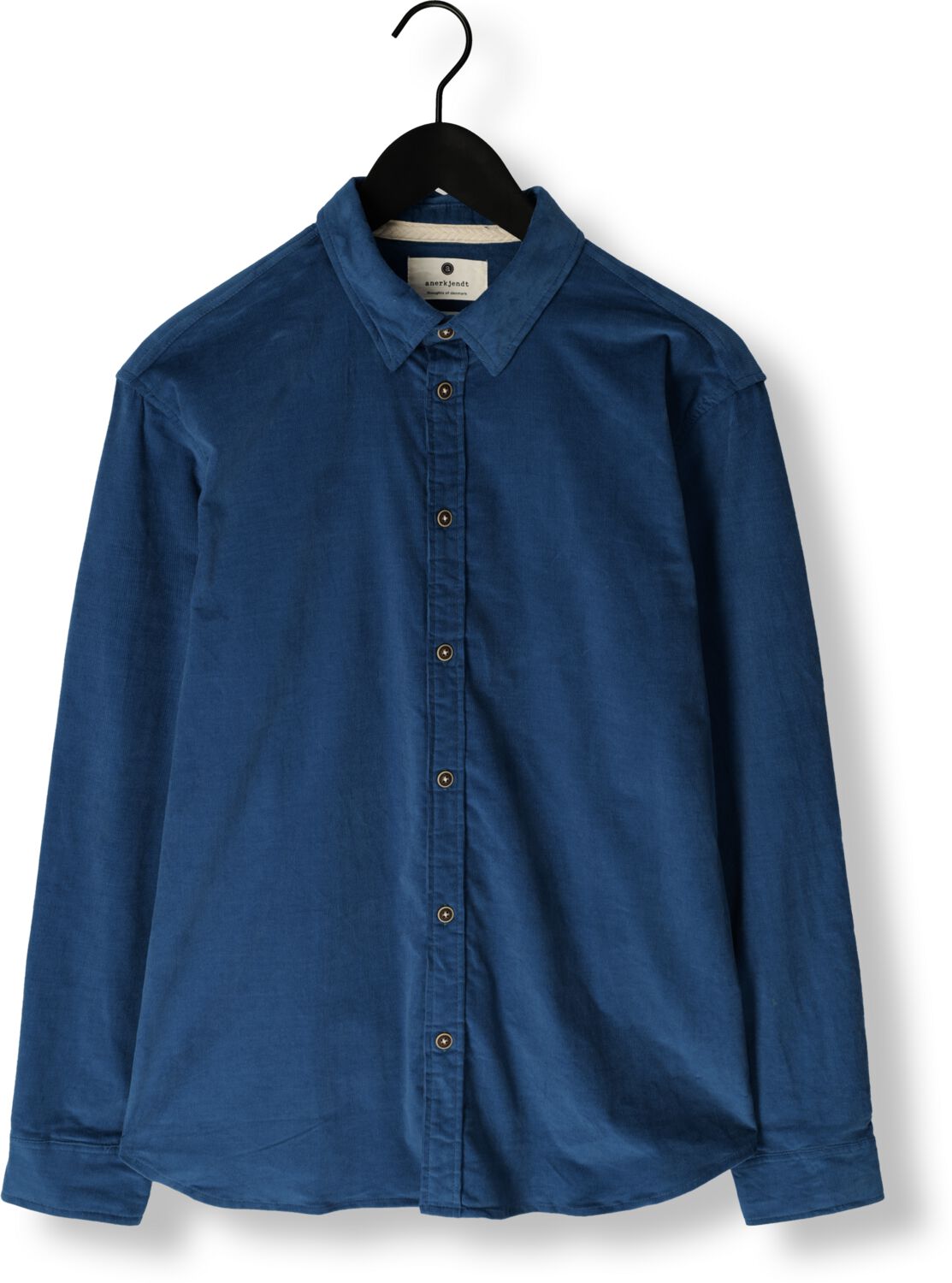 ANERKJENDT Heren Overhemden Akleif Solid Cord Shirt Blauw
