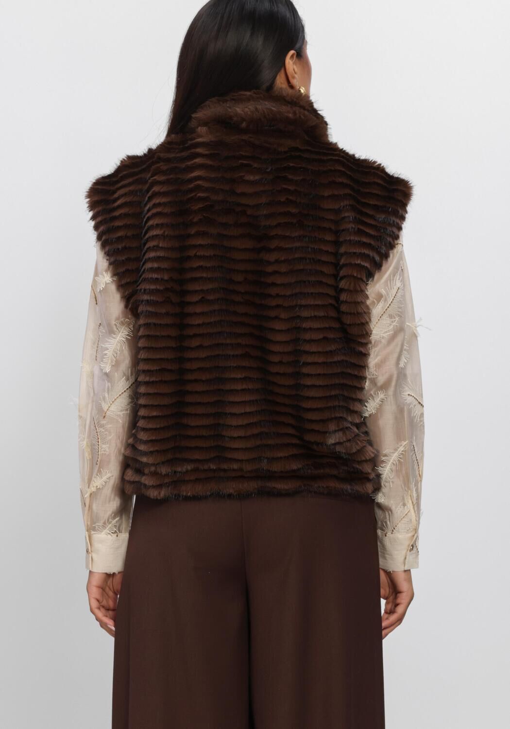 Bruine NUKUS Gilet HARRIET GILET ZIPPER - large