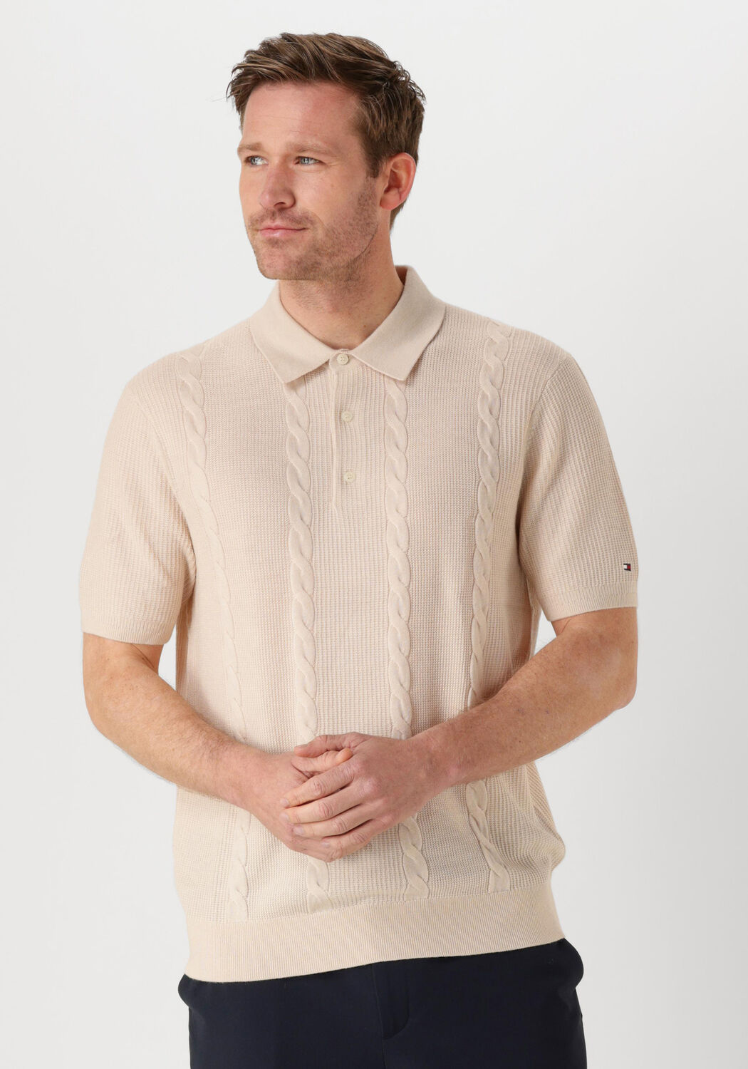 TOMMY HILFIGER Heren Polo's & T-shirts Dc Cable Polo Beige