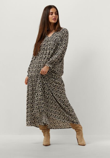 Zwarte BY-BAR Maxi jurk HAYLEY GRAPHIC DRESS - large