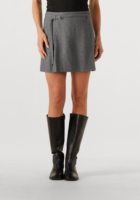 Lichtgrijze EDITED Minirok LEXA WOOL SKIRT - large