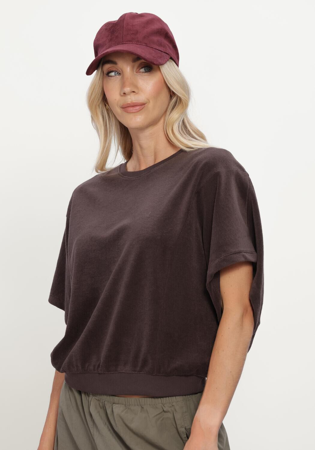 Bruine BY-BAR Top NUKI SLUB TOP - large