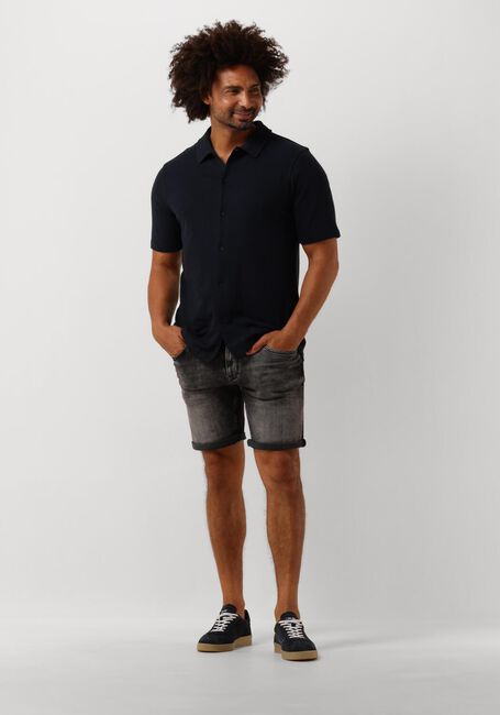 Donkerblauwe PURE PATH Casual overhemd SHORTSLEEVE SHIRT BUTTON UP - large
